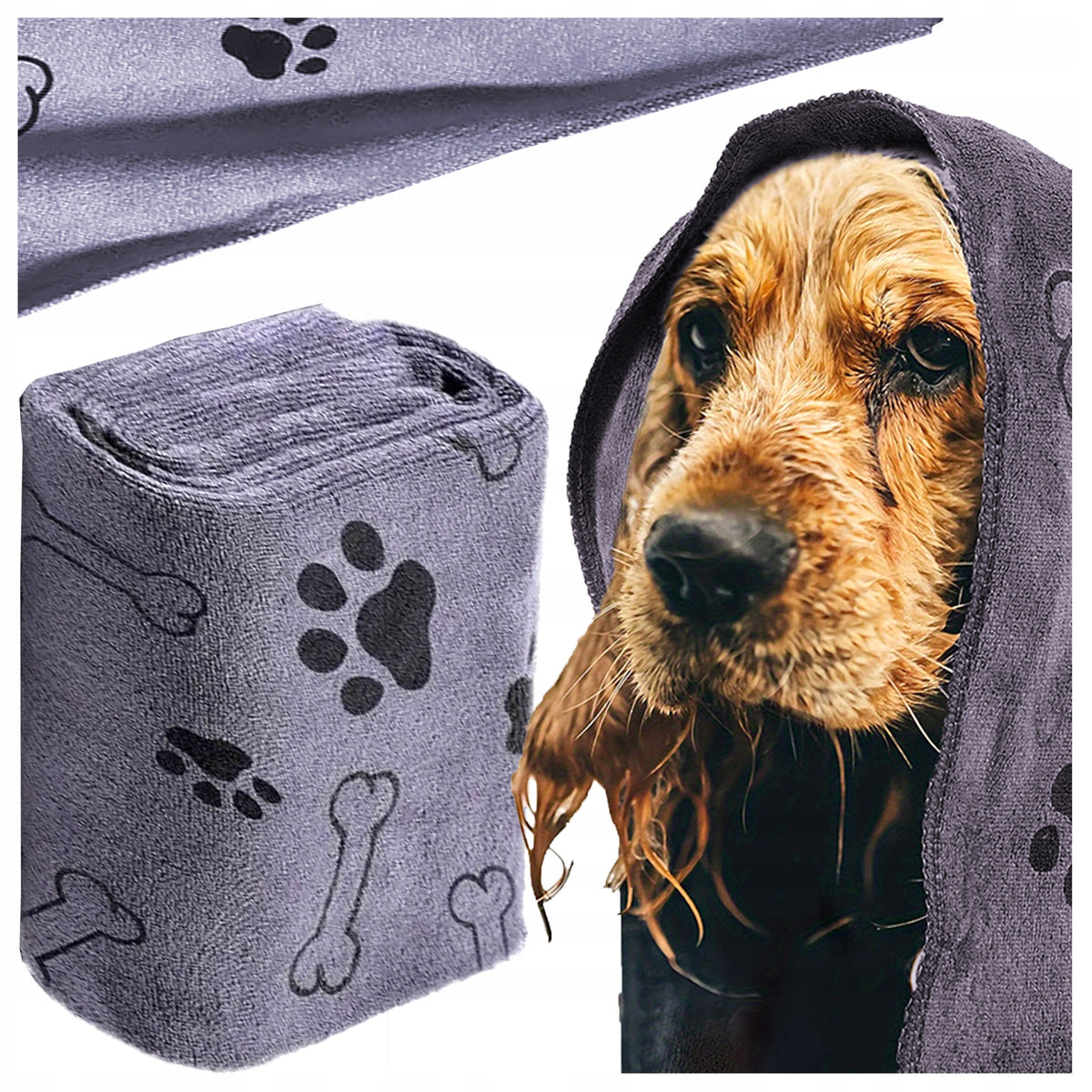 Washing Dry Towel for Cat Dog Bath Warm Microfiber 60x100cm