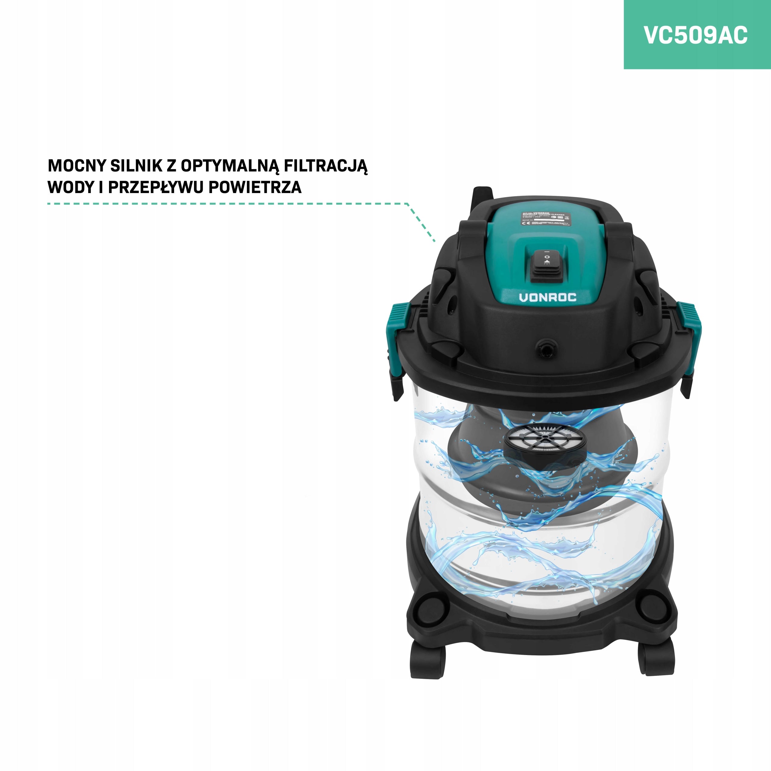 Washing Vacuum Cleaner VONROC 1400W | Spray function + 2 nozzles + detergent Series VC509AC##FF