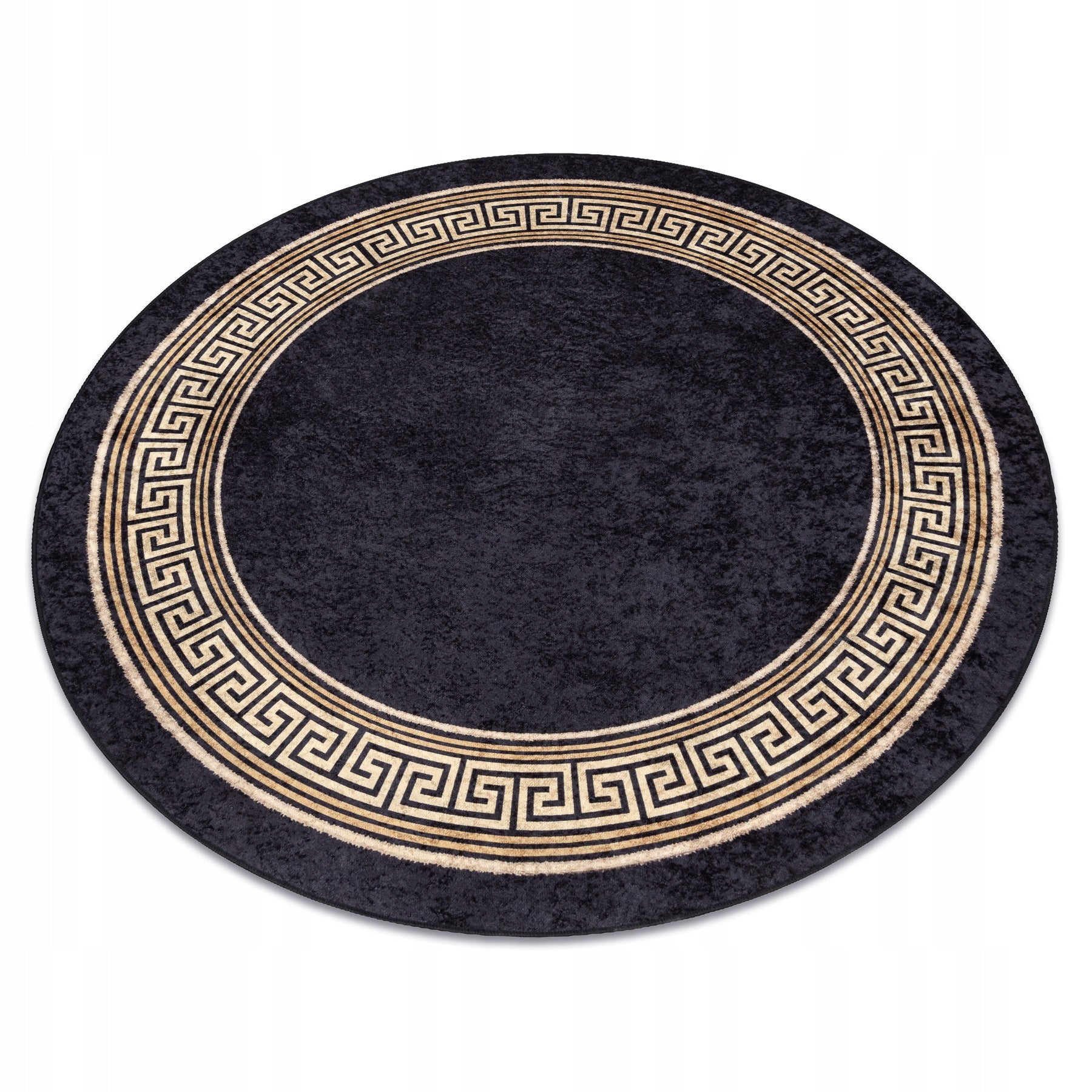 Washing carpet MIRO ANTI-SLIP ROUND Greek black/gold circle 160 cm