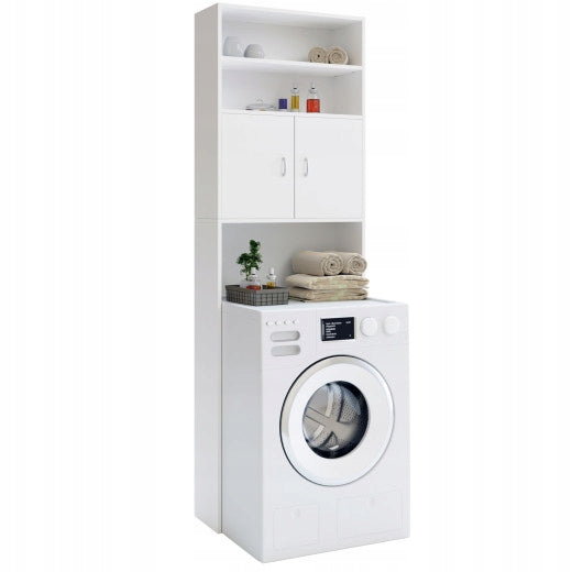 Washing machine cabinet white 185x63x20cm