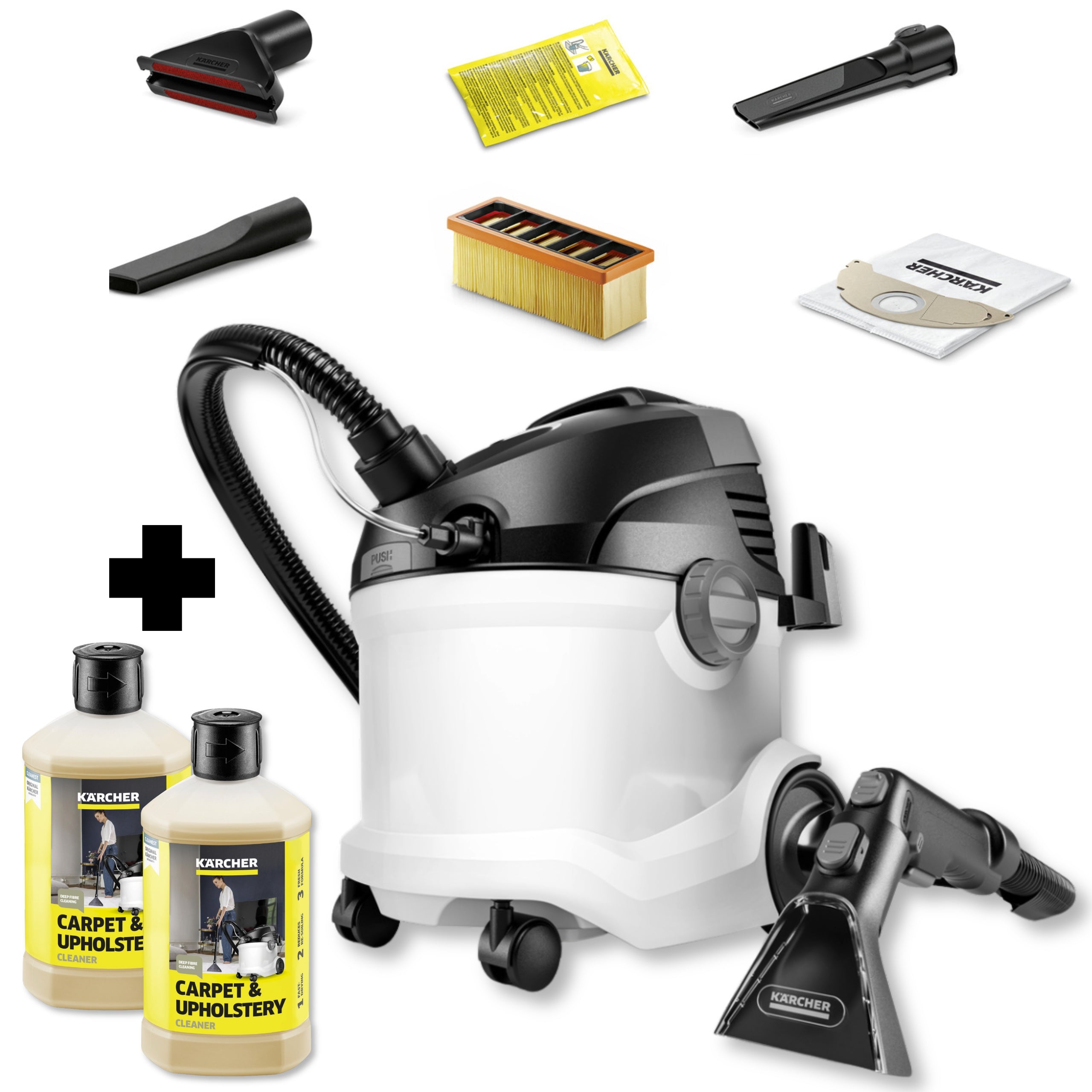 Washing vacuum cleaner Karcher SE5 Car + Zetaw chemistry 2x RM519 Cleaner