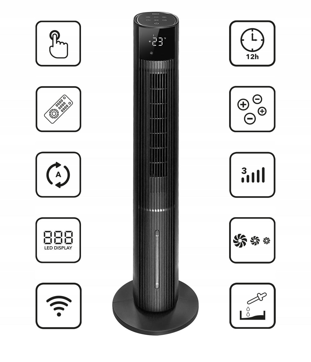 Water Air Conditioner 6in1 Column Fan IONIZATION WiFi + Aroma Brand EBERG