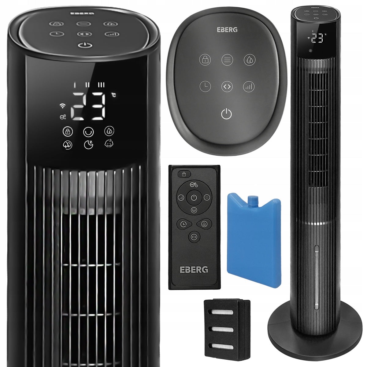 Water Air Conditioner 6in1 Column Fan IONIZATION WiFi + Aroma Packaging status original