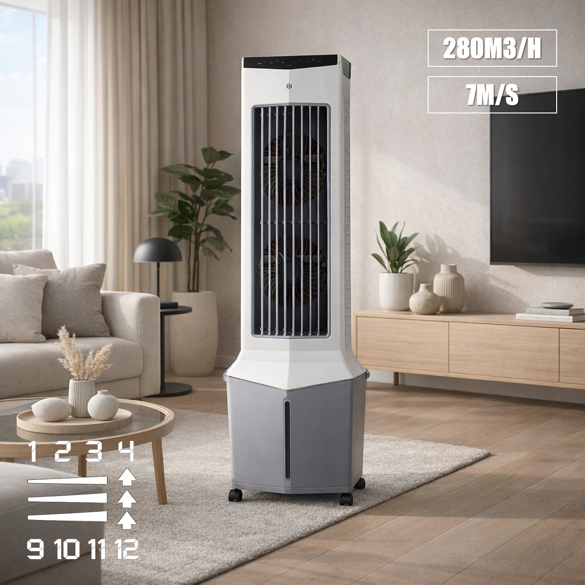 Water Air Conditioner Portable Column Fan Quiet PILOT 40W 12L Manufacturer code ZLN4585