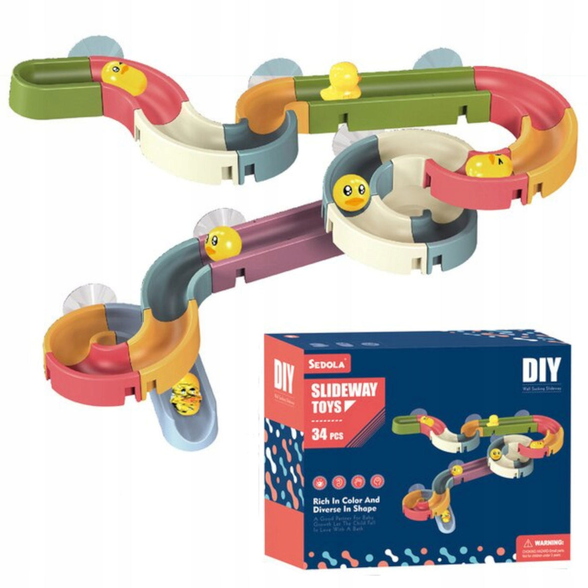 Water Bath Toy with Duck Track Slide for Kids Fountain