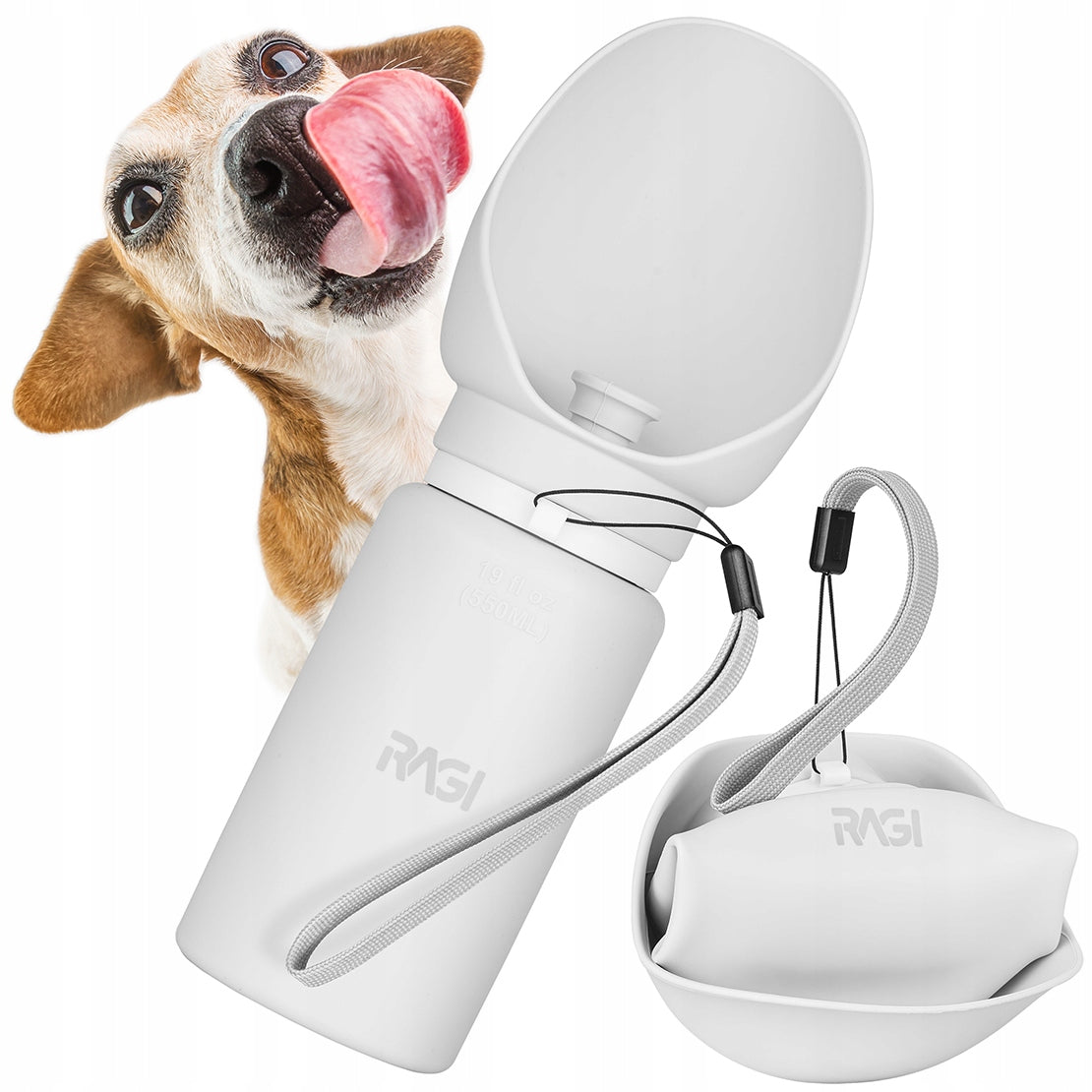 Water Bottle for Dog Water Bottle with Bowl Tourist Drinker Folding 0,55L
