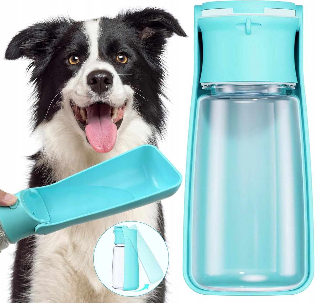 Water Bottle for Dog Water Bottle with Bowl Tourist Drinker Folding 550ml