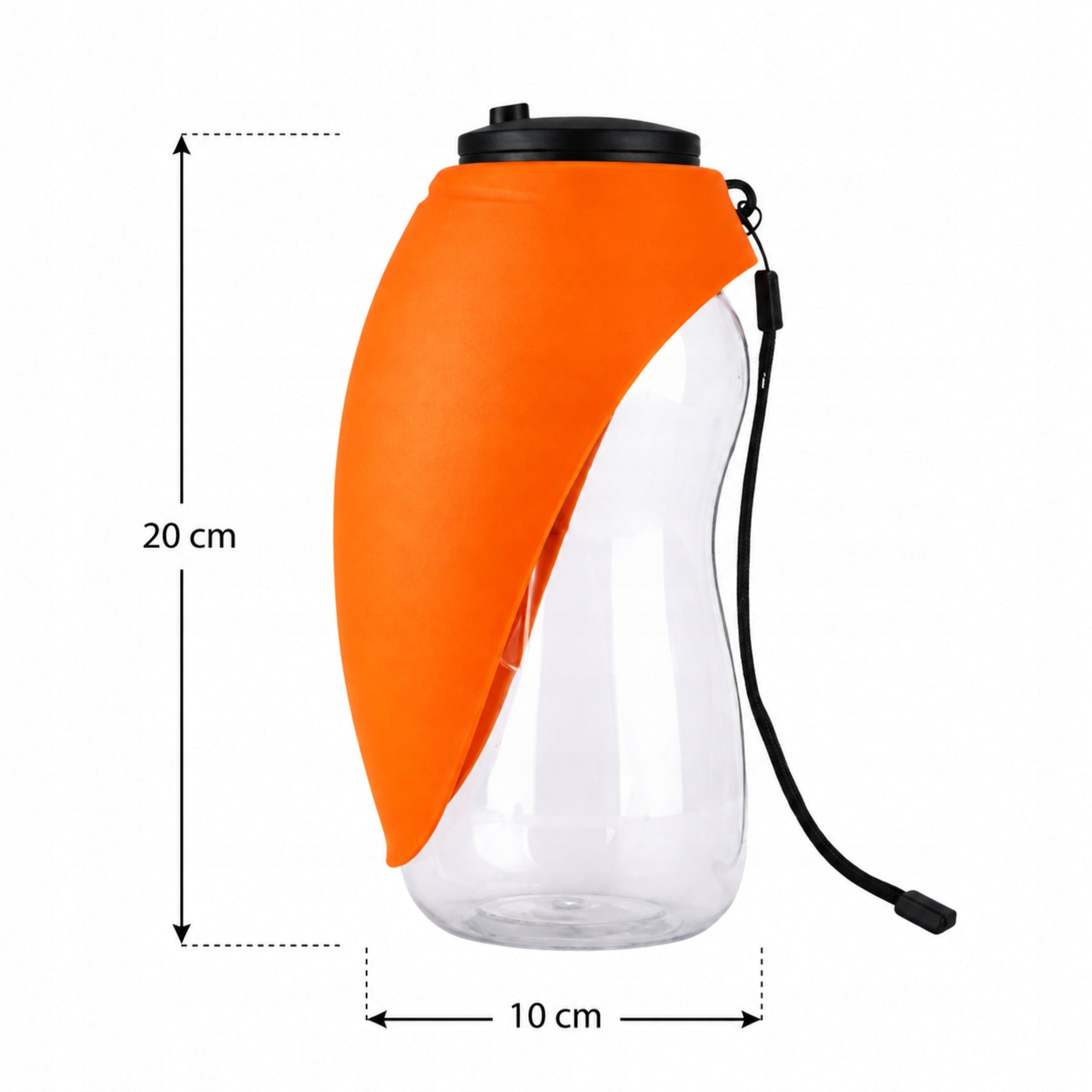 Water Bottle for Dog and Cat Drinker Bottle with Bowl 2in1 680ml Orange Packaging status original