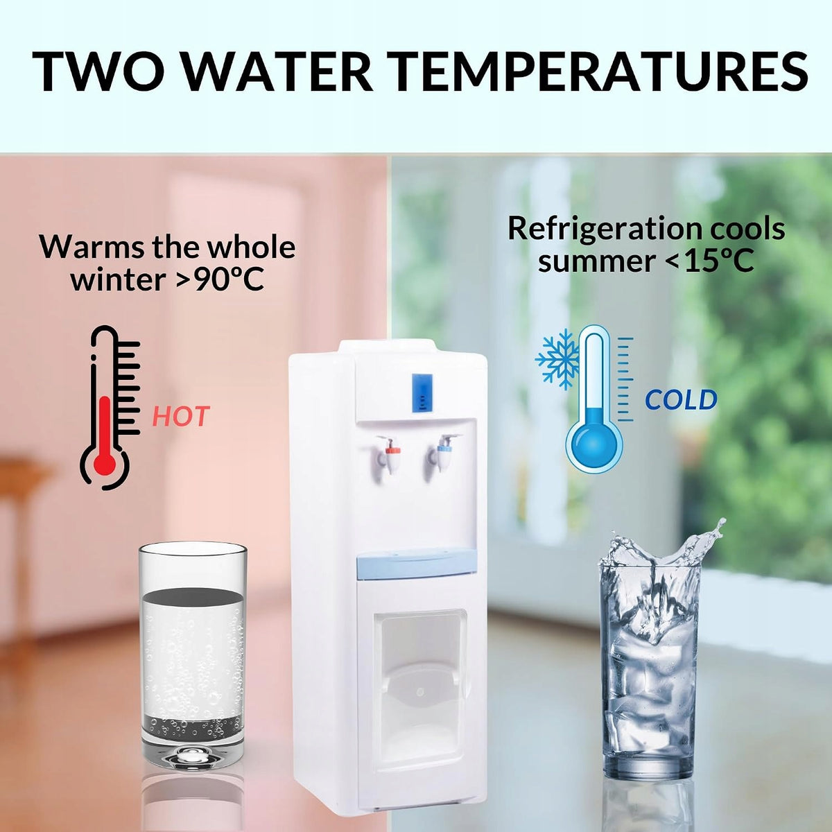 Water Dispenser Standing Electric Warm Cold White 80cm Brand no brand