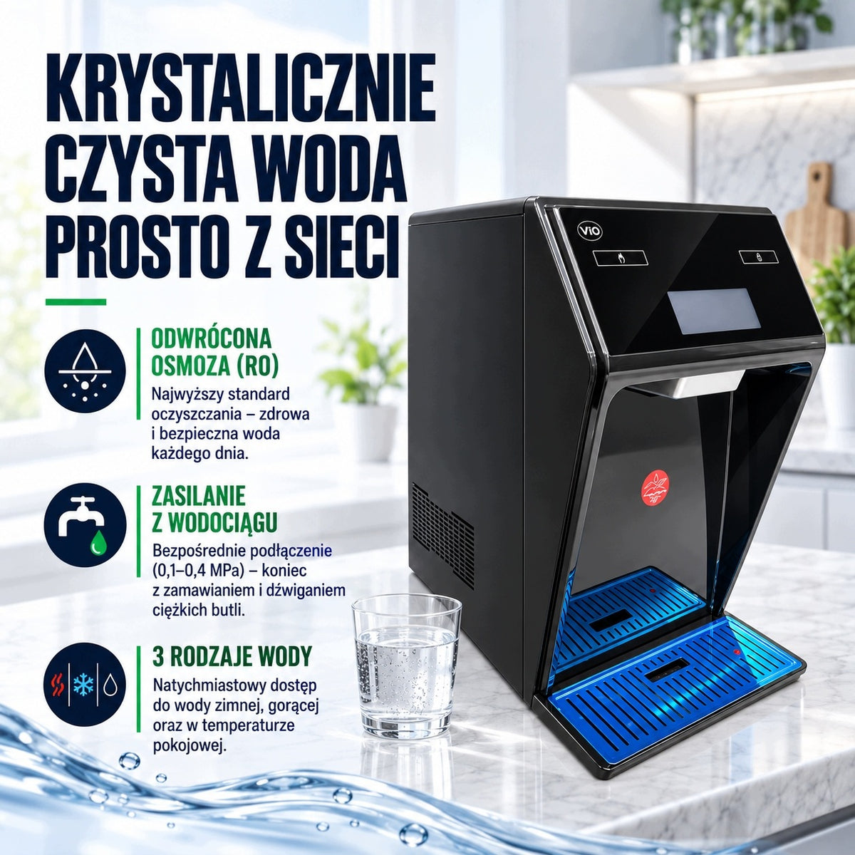 Water Dispenser ViO P45 TC-RO Charny Countertop RO Compressor for Home Manufacturer code 4823129410903
