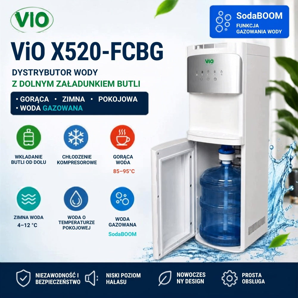 Water Distributor ViO X520-FCBG White With Lower Load + Carbonated Water Brand ViO