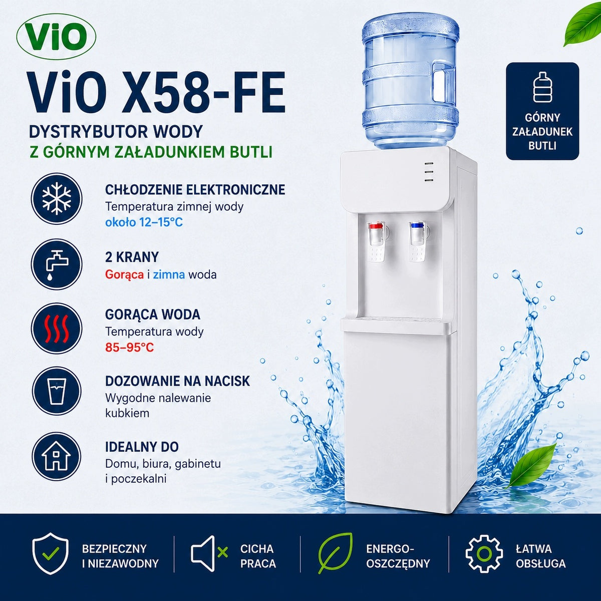 Water Distributor ViO X58-FE White With Electronic Cooling Packaging status original