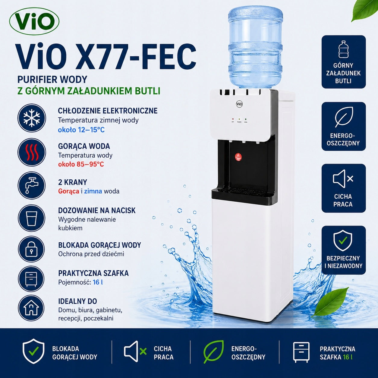 Water Distributor ViO X77-FEC White For Cylinders Electronic Cooling Cabinet Manufacturer code ViO-X77-FEC-WHT