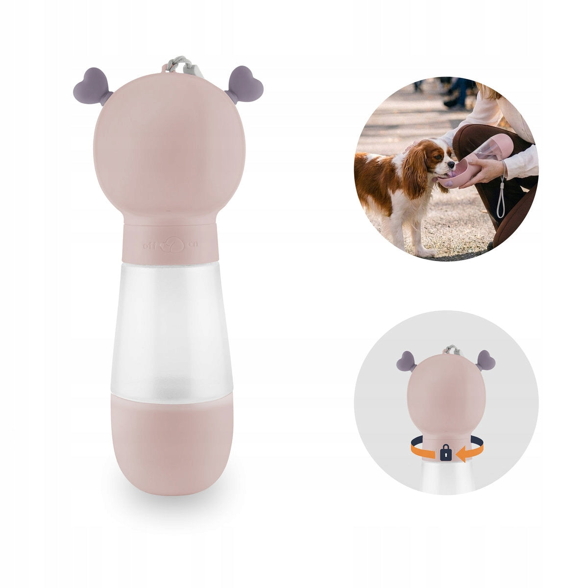 Water Feeder Food Amore Duo Miloo Pets 2in1 For Cat Dog 350+180ml Bottle
