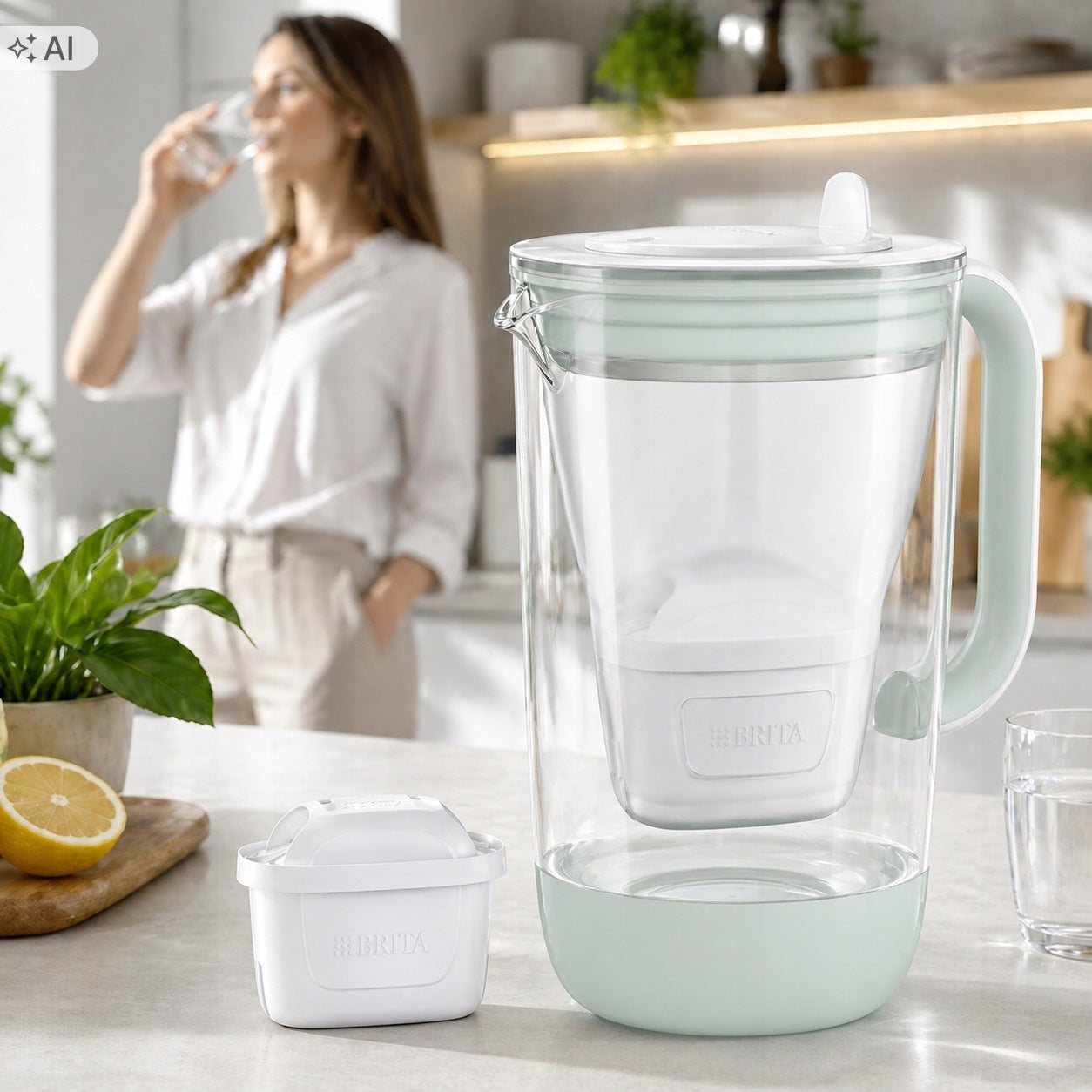 Water Filter Jug Brita Glass 2,5 L + Maxtra Pro Mint Cartridge Brand Brita