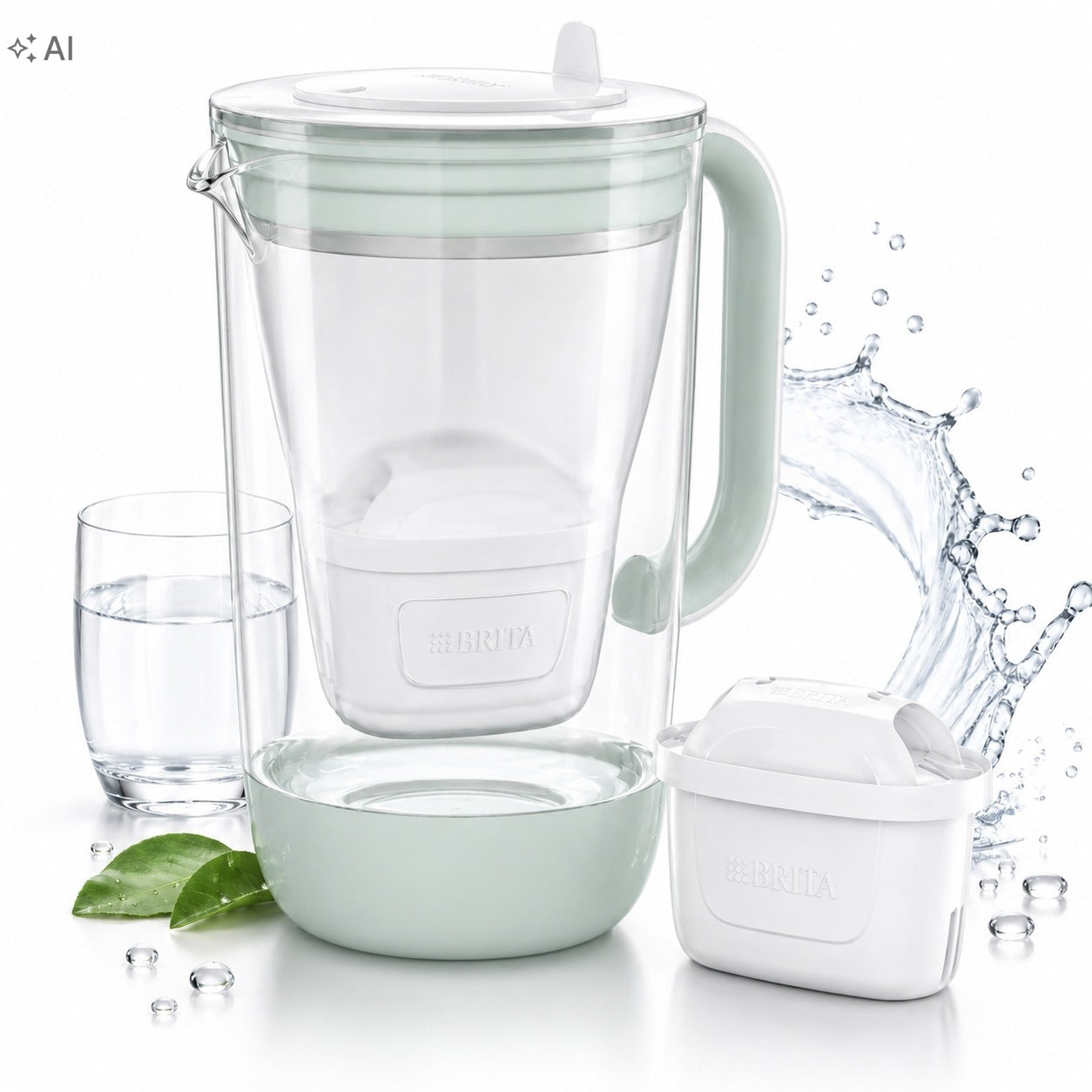 Water Filter Jug Brita Glass 2,5 L + Maxtra Pro Mint Cartridge