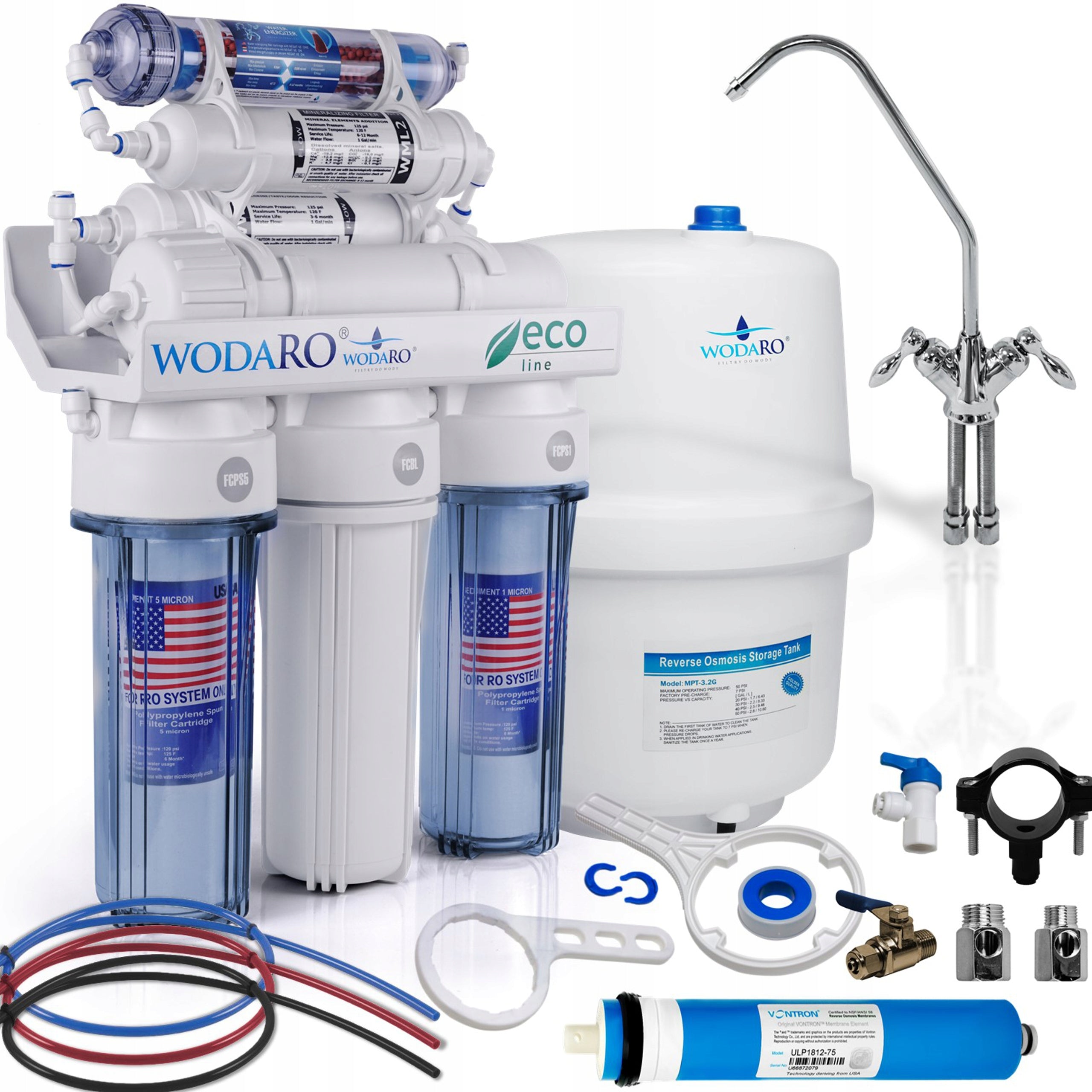Water Filter Reverse Osmosis wodaRO RO7 Eco Line with Vontron Ionizer