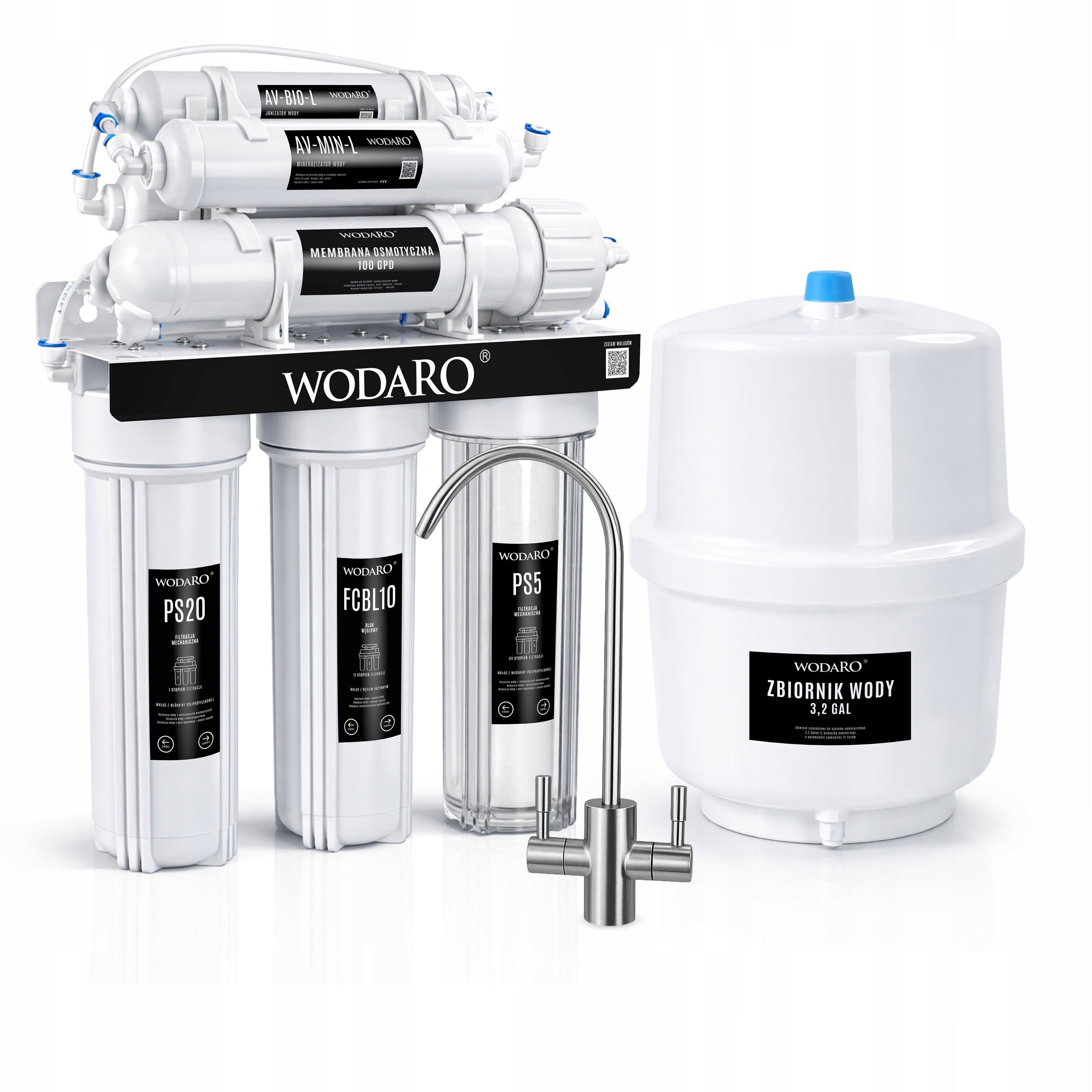 Water Filter Under Sink WODARO RO7 Reverse Osmosis Mineralizer Faucet Brand wodaRO