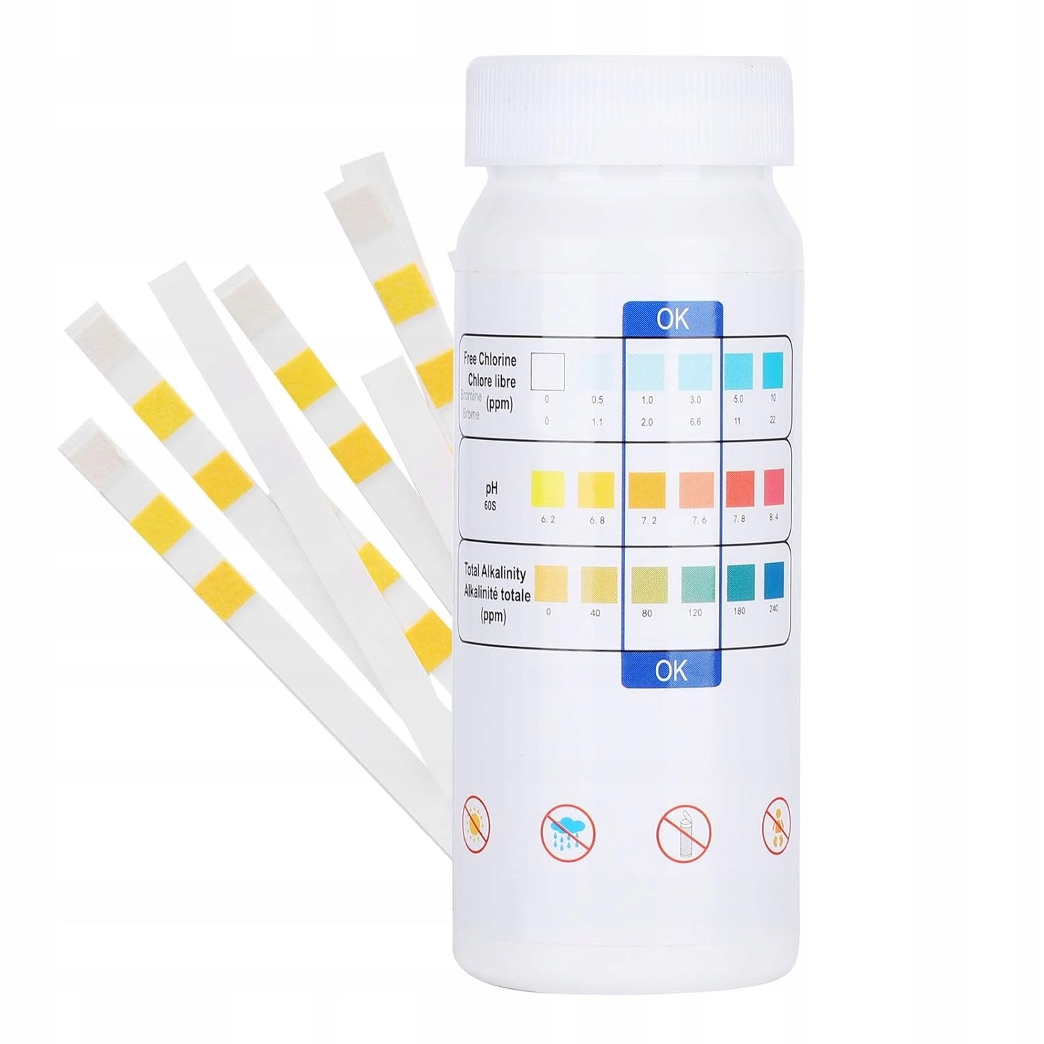 Water PH Test Paper 3in1 Pool SPA Strips 50pcs EAN (GTIN) 6937649696537