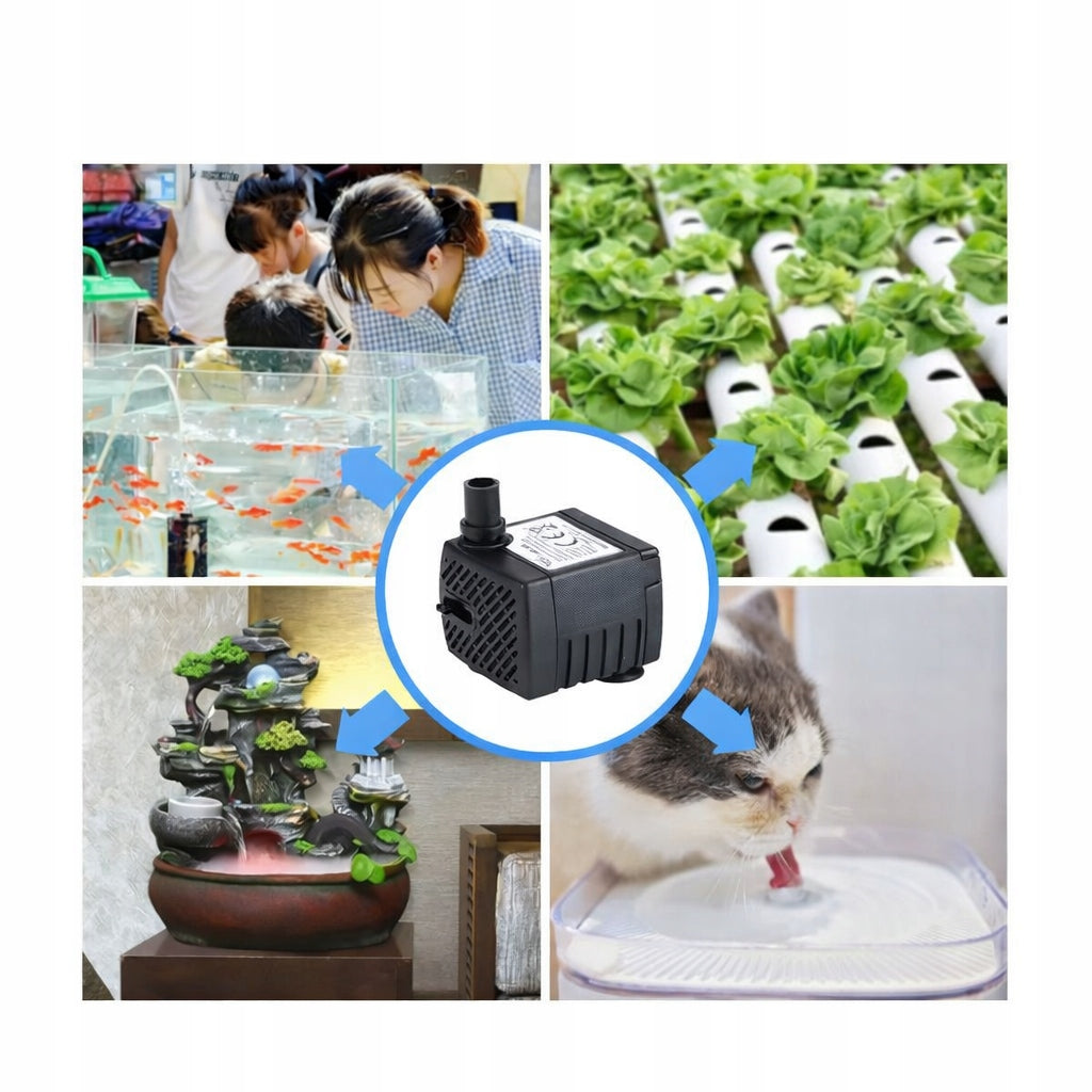Water Pump Mini Aquarium Eyelet Fountain Waterfall 160L/h 2,5W Adjustable Packaging status original