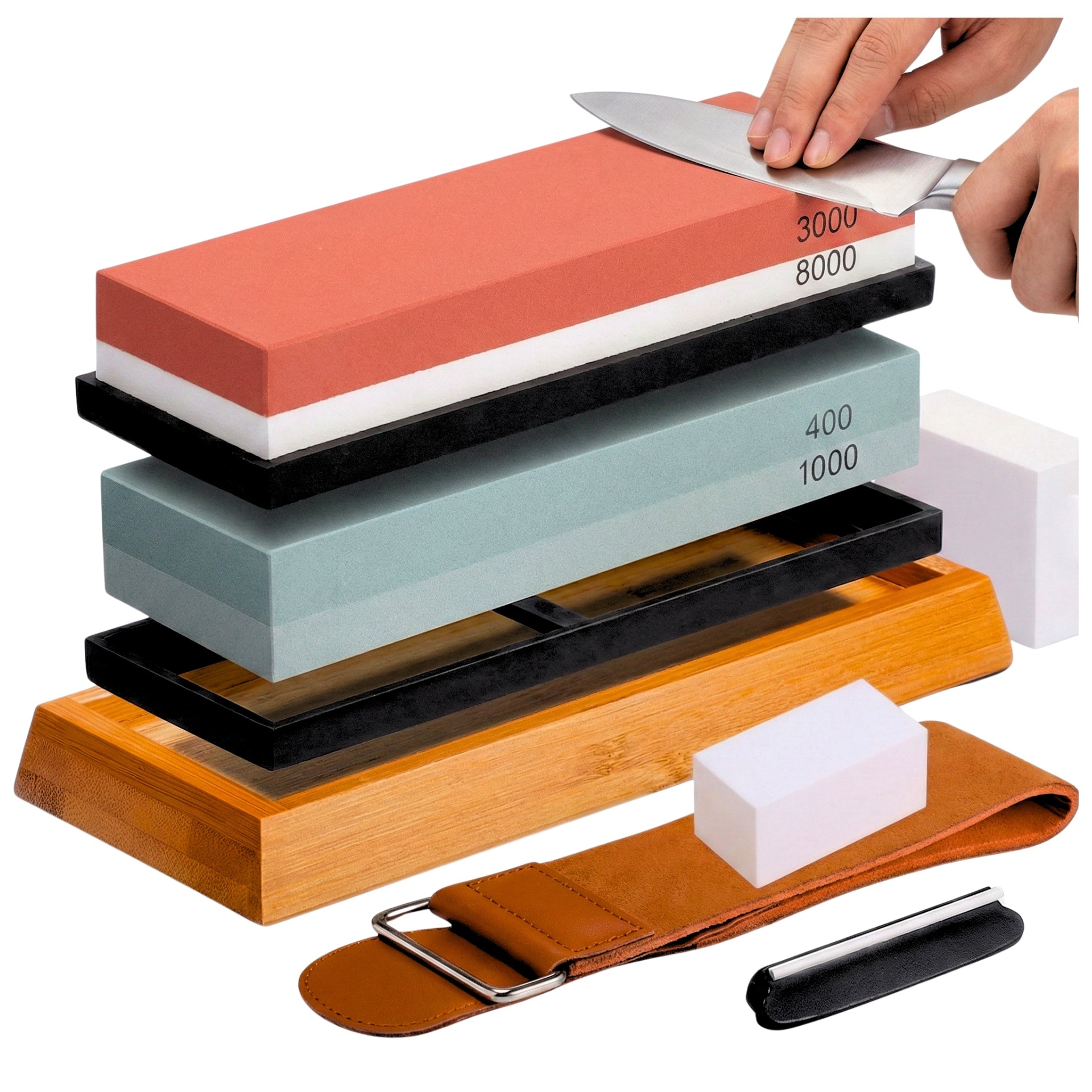 Water Stone Professional Knife Sharpener 400/1000 , 3000/8000