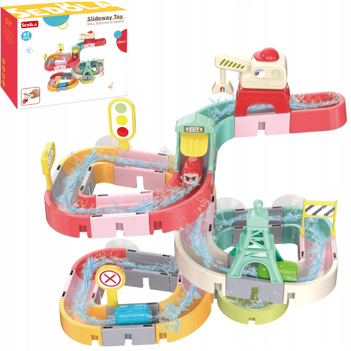 Water Track for Bathing 47 el. Slide with Suction Cup Buses