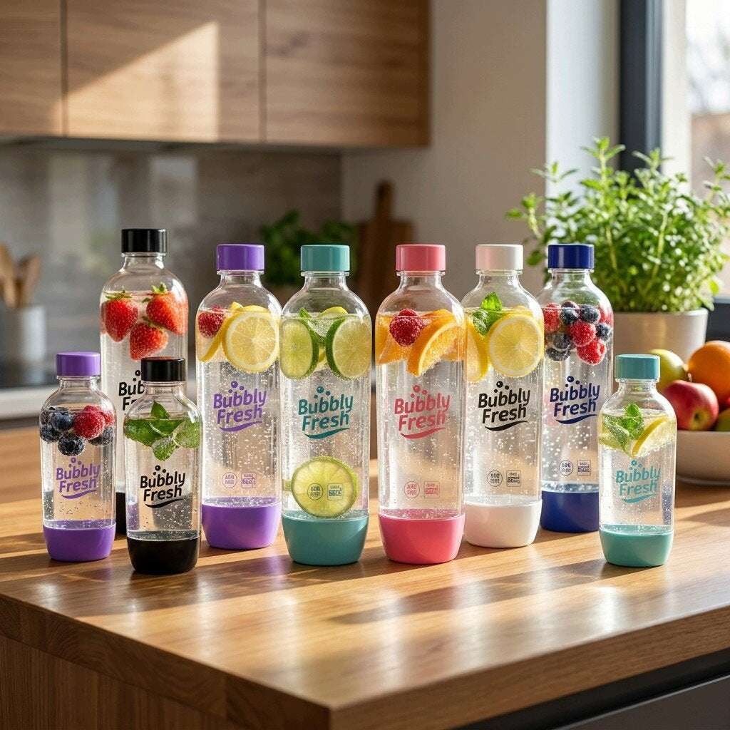 Water bottles BUBBLYFRESH Slim bottles 0,5L x 2 pcs. for saturator, small Packaging status original