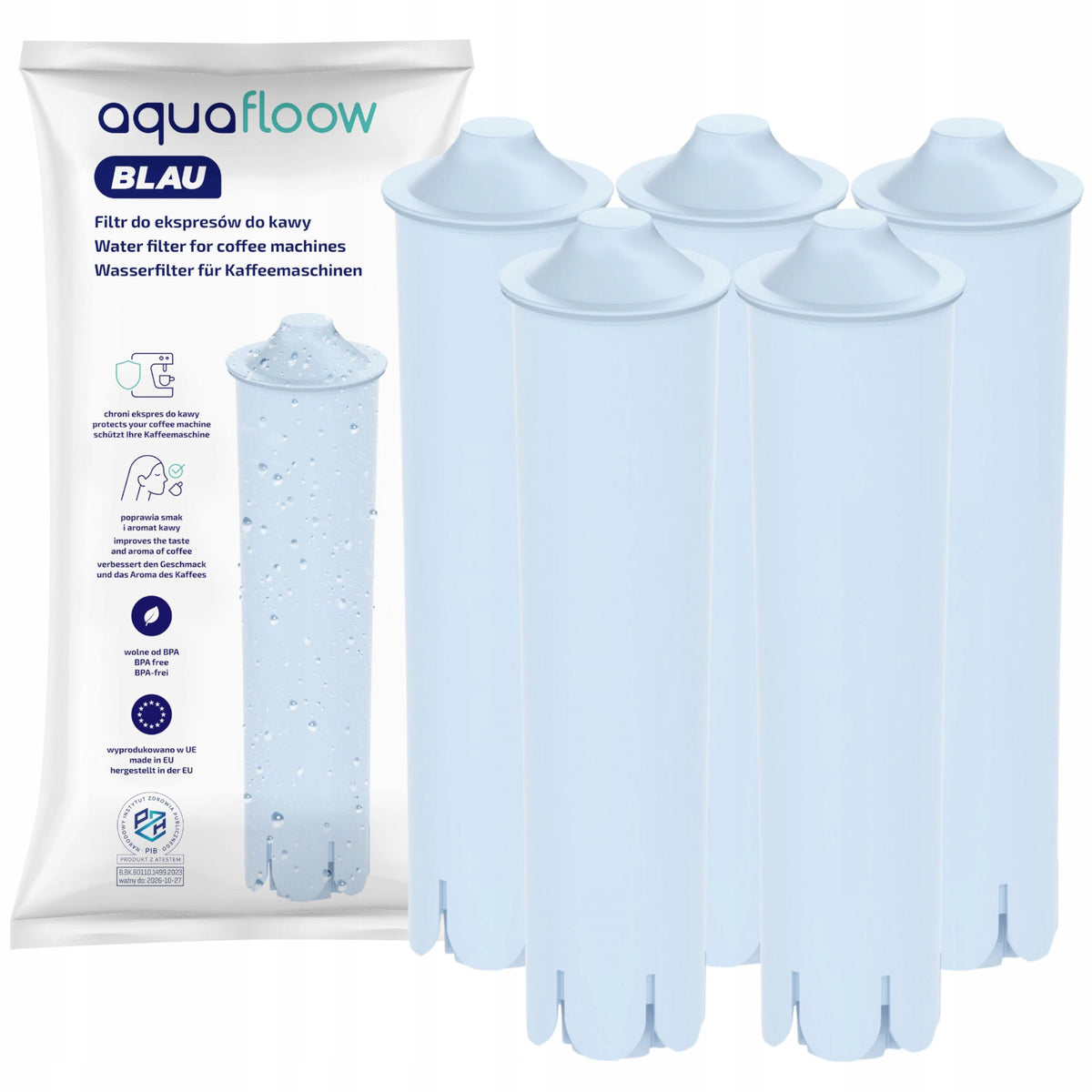 Water filter AquaFloow Blau for Jura machine replacement 5 pieces