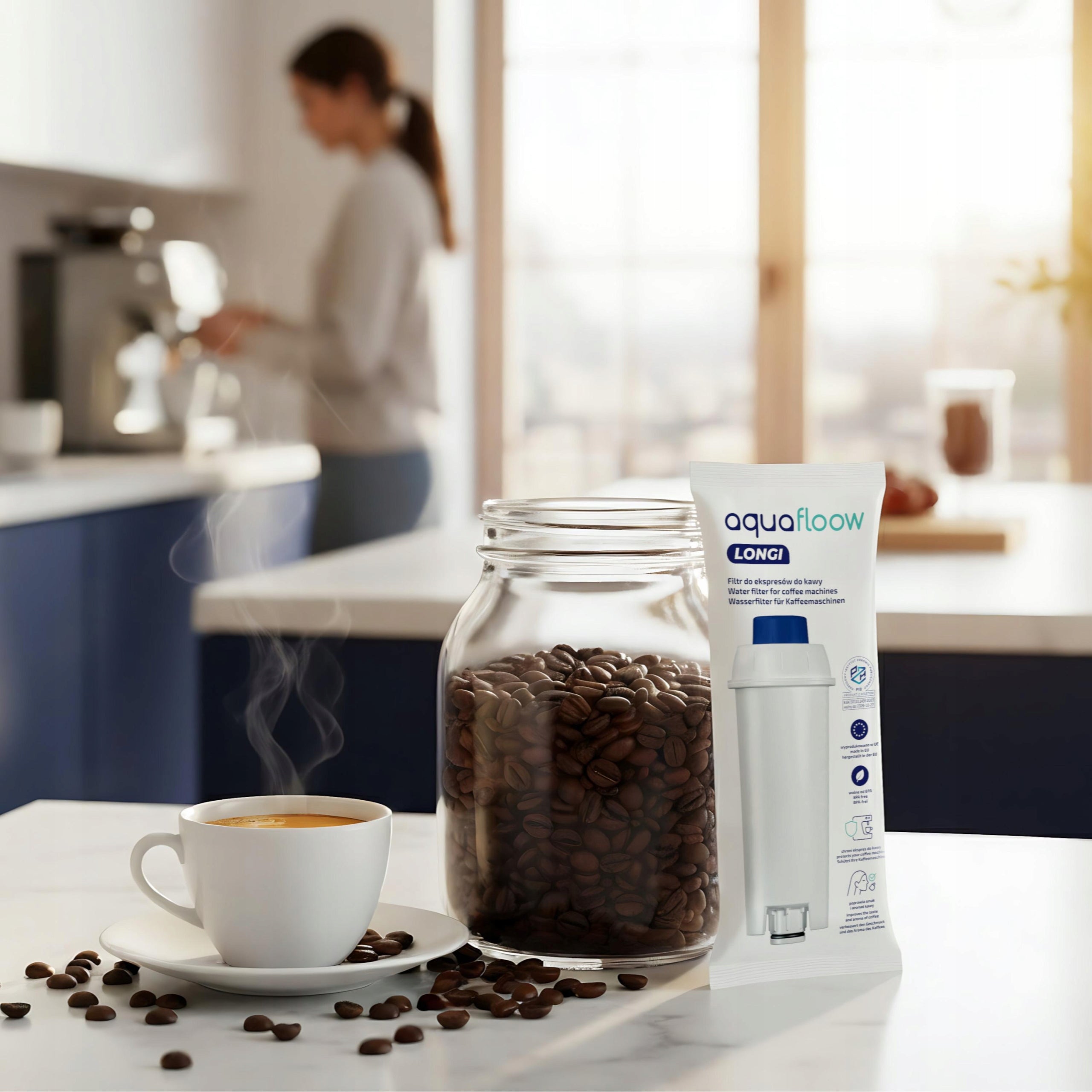 Water filter AquaFloow Longi for Delonghi Magnifica machine 6 pieces Packaging status original