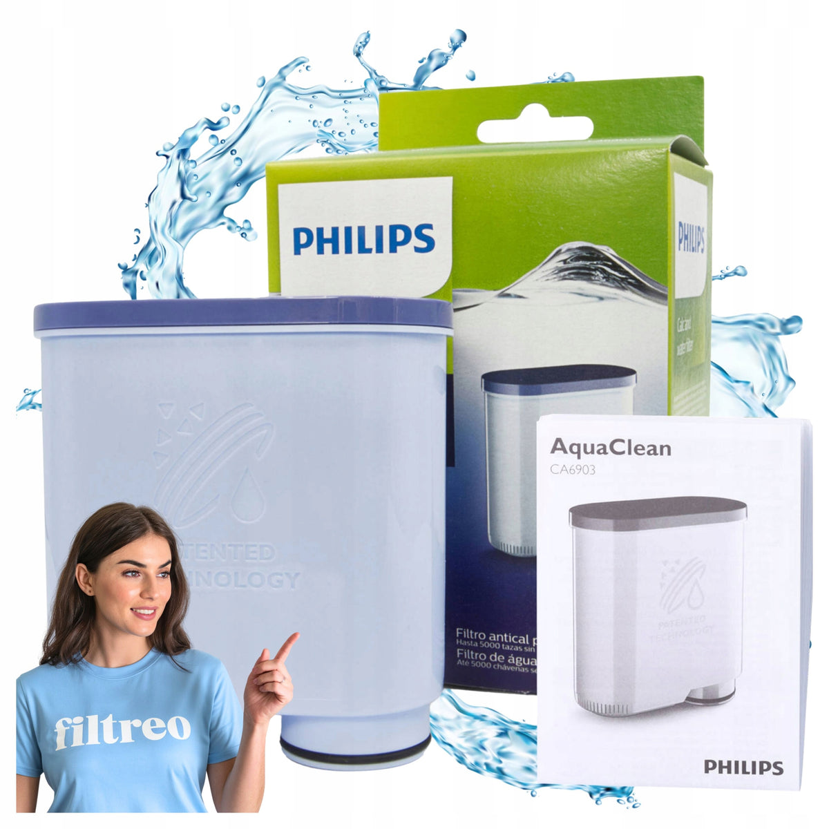Water filter for AQUA CLEAN Philips saeco CA6903 machines original cartridge