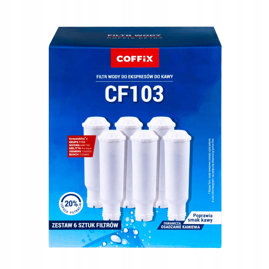 Water filter for Melitta Nivona Krups Bosch Siemens 6pcs cf103