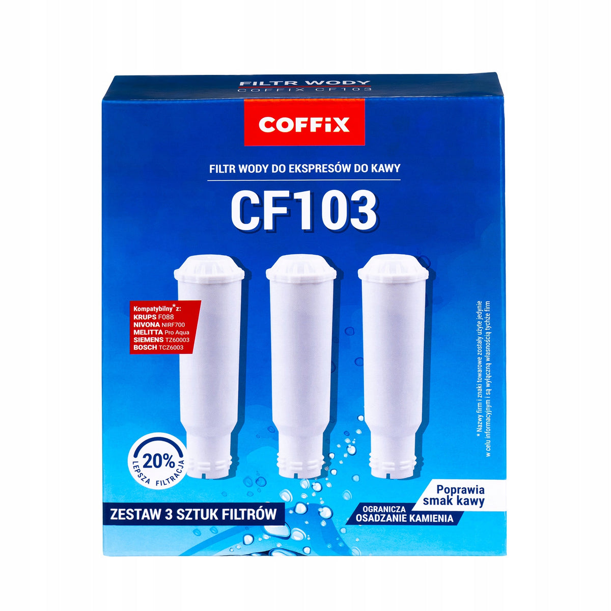 Water filter replacement cartridge for Siemens machine 3 pcs. Coffix CF103 white