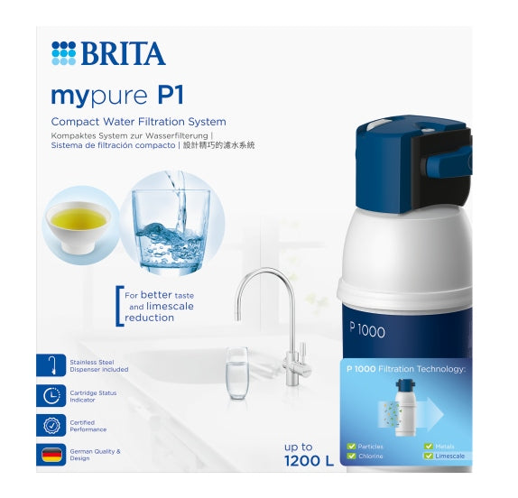 Water filter system for sink BRITA mypure P1 with filter cartridge P1000 Brand Brita