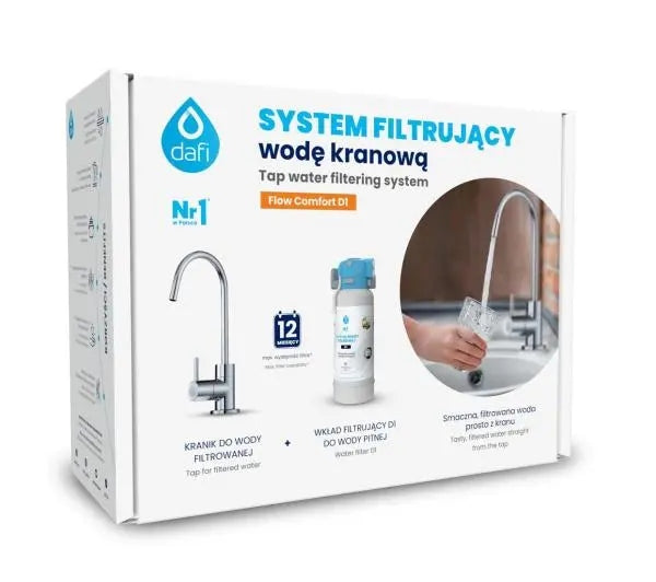 Water filtering system Dafi Flow Comfort D1 + tap for filtered water Dominant color silver/gray