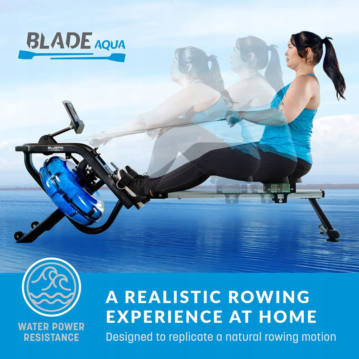 Water rowing machine Fitness Blade Aqua M-1 training water resistance Kinomap Brand Bluefin