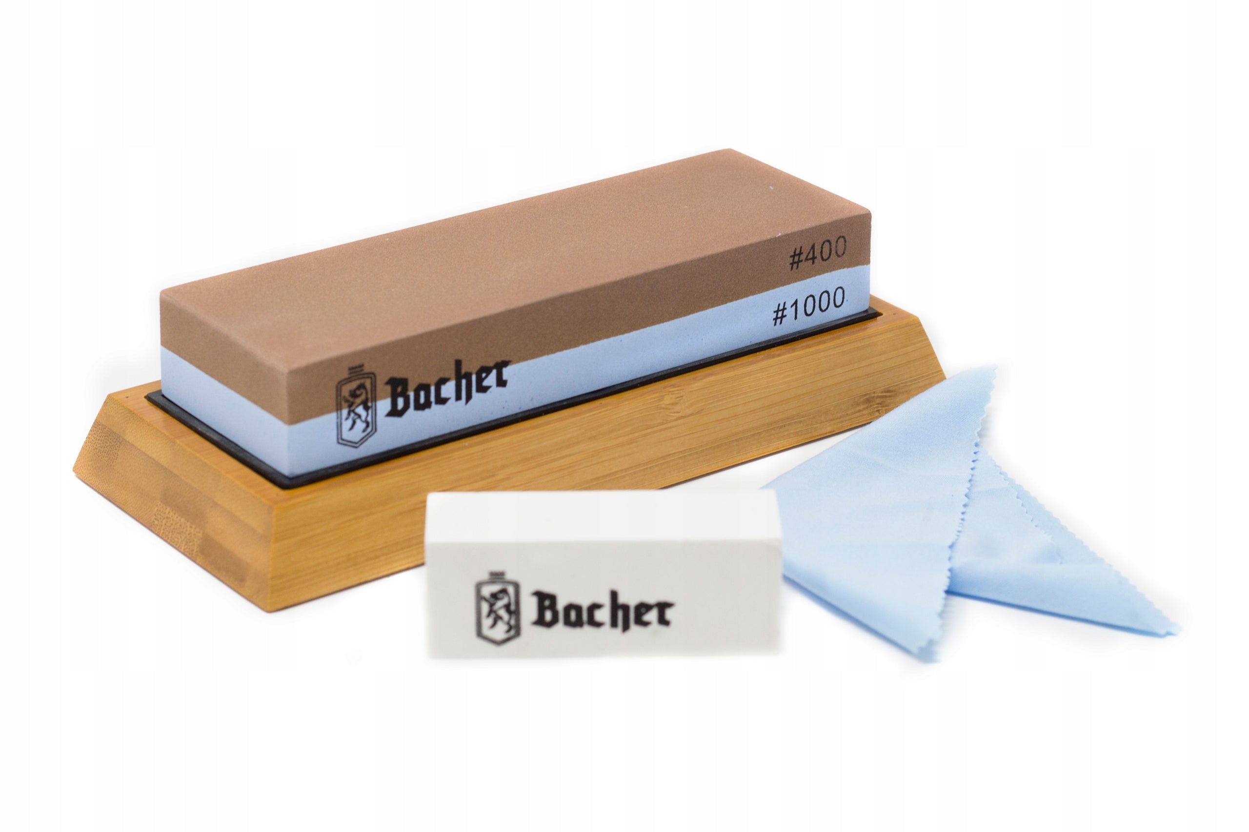 Water stone for sharpening knives BACHER 400/1000 stone sharpener e-book Packaging status original