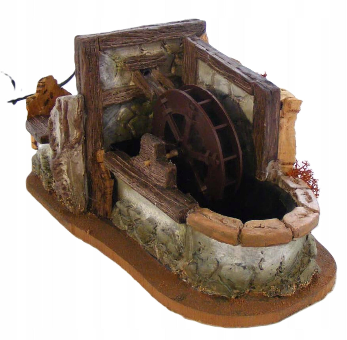 Water wheel/mill with water pump 14cm high at 220V