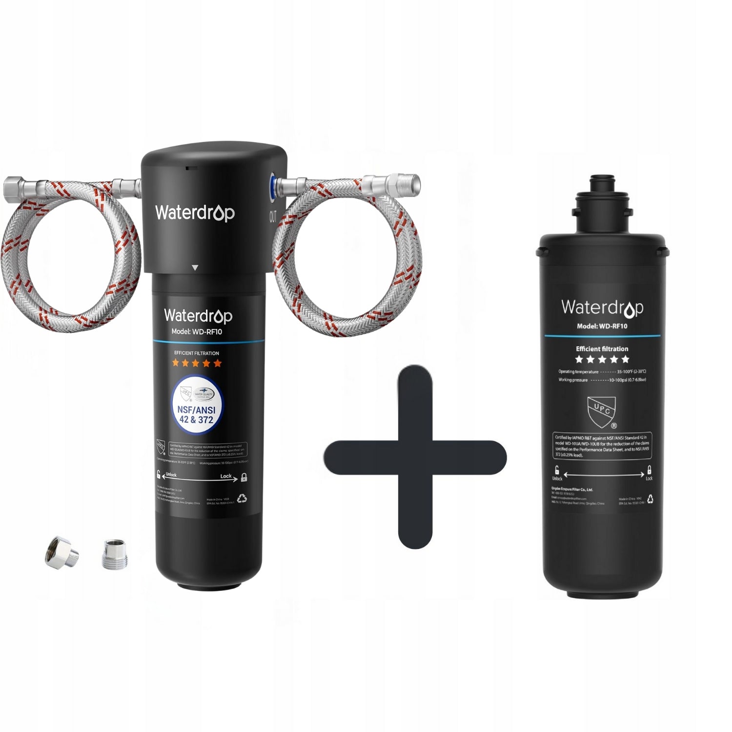 Waterdrop 10UA Under Sink Water Filter with 1 RF10 Replacement Filter