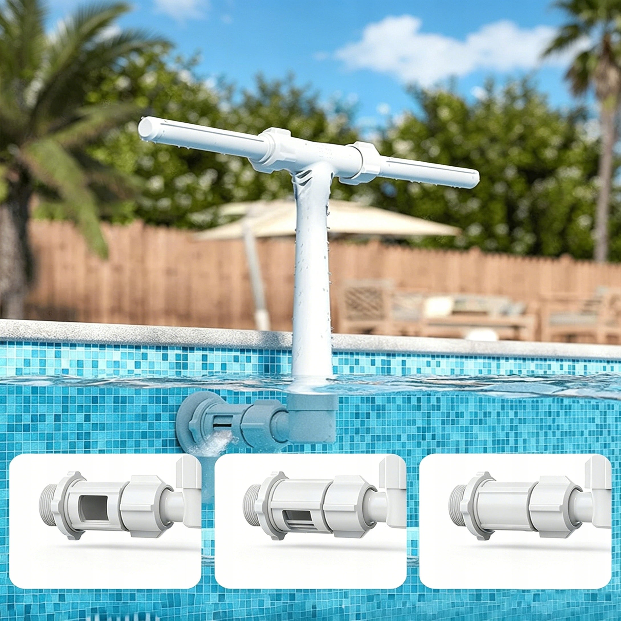 Waterfall Pool Fountain Set of 2 Heads With Aerator Packaging status original