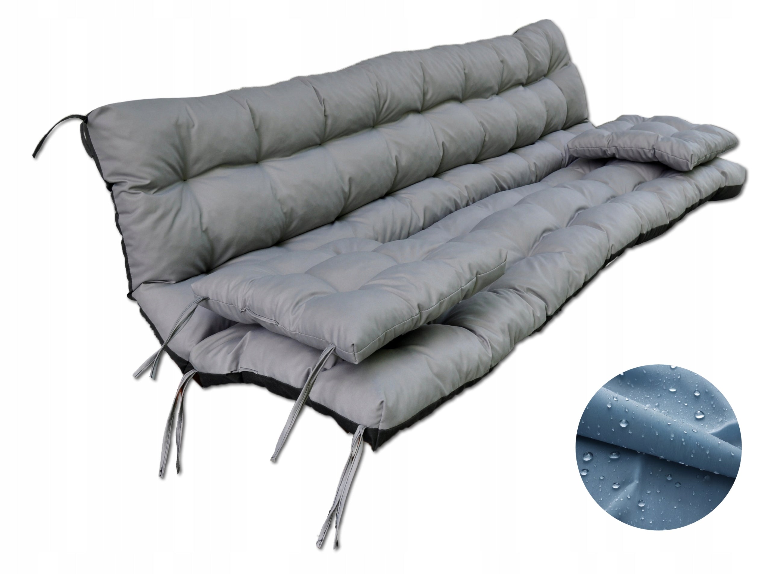 Waterproof Swing Cushion for Garden Bench 160 cm + Cushions 40x40