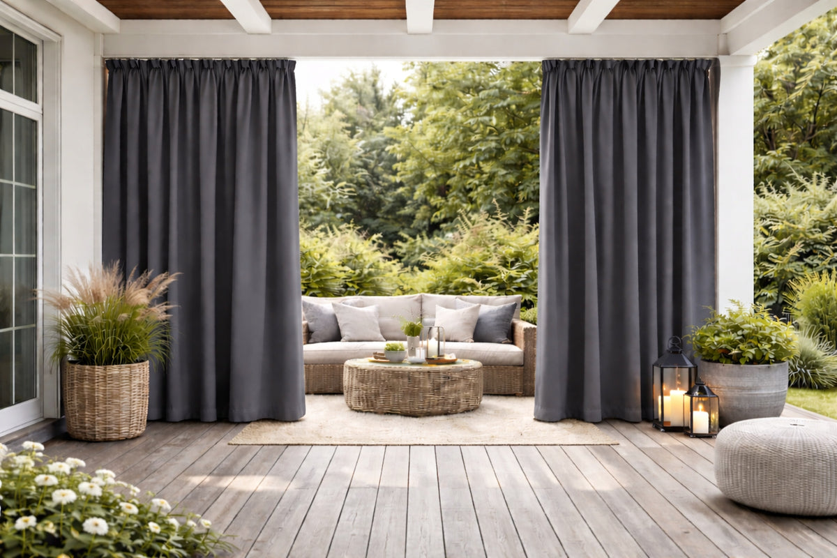 Waterproof garden curtain 155x260 on tape tunnel dark grey 1 pc. Manufacturer code 5905575587534