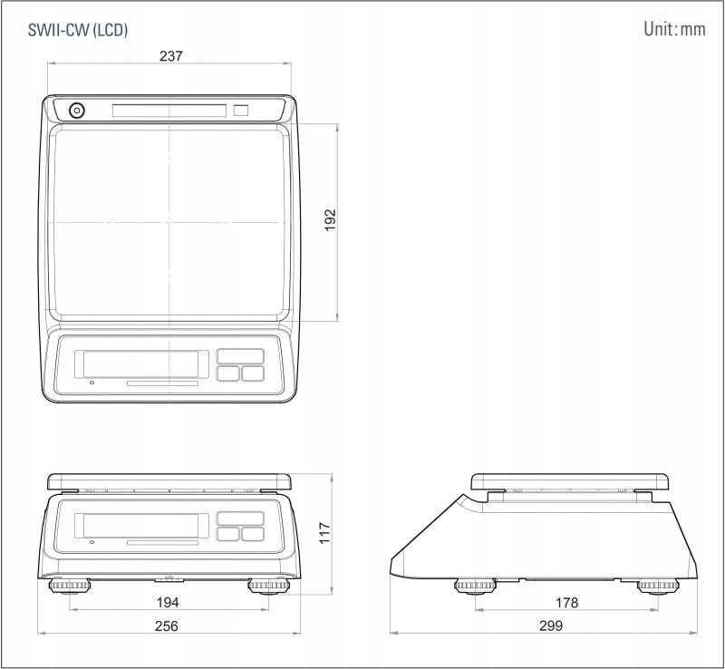 Waterproof scale CAS SW-II 15W LCD 6/15kg LEGALIZED Brand CAS