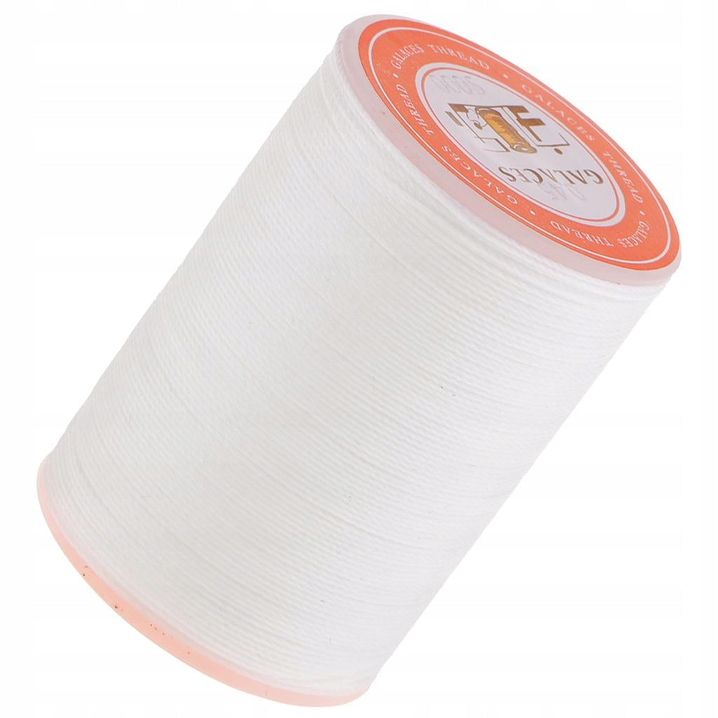Waxed Thread 0.45mm Polyester Cord Sewing Stitching Leather White