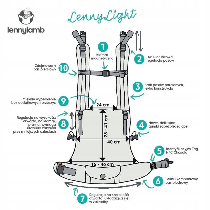 Wearable carrier LennyLight, LINEN + COTTON -> TUNDRA Brand Lennylamb