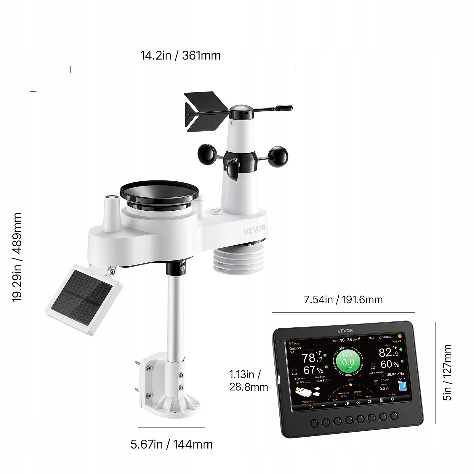 Weather Station 7W 1 17,78CM TFT Screen Weather Forecast And Wind Speed EAN (GTIN) 197988159001