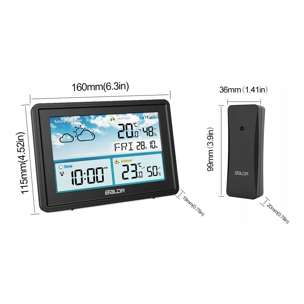 Weather Station BALDR B0359 Forecast Temperature Alerts Wireless Brand Baldr