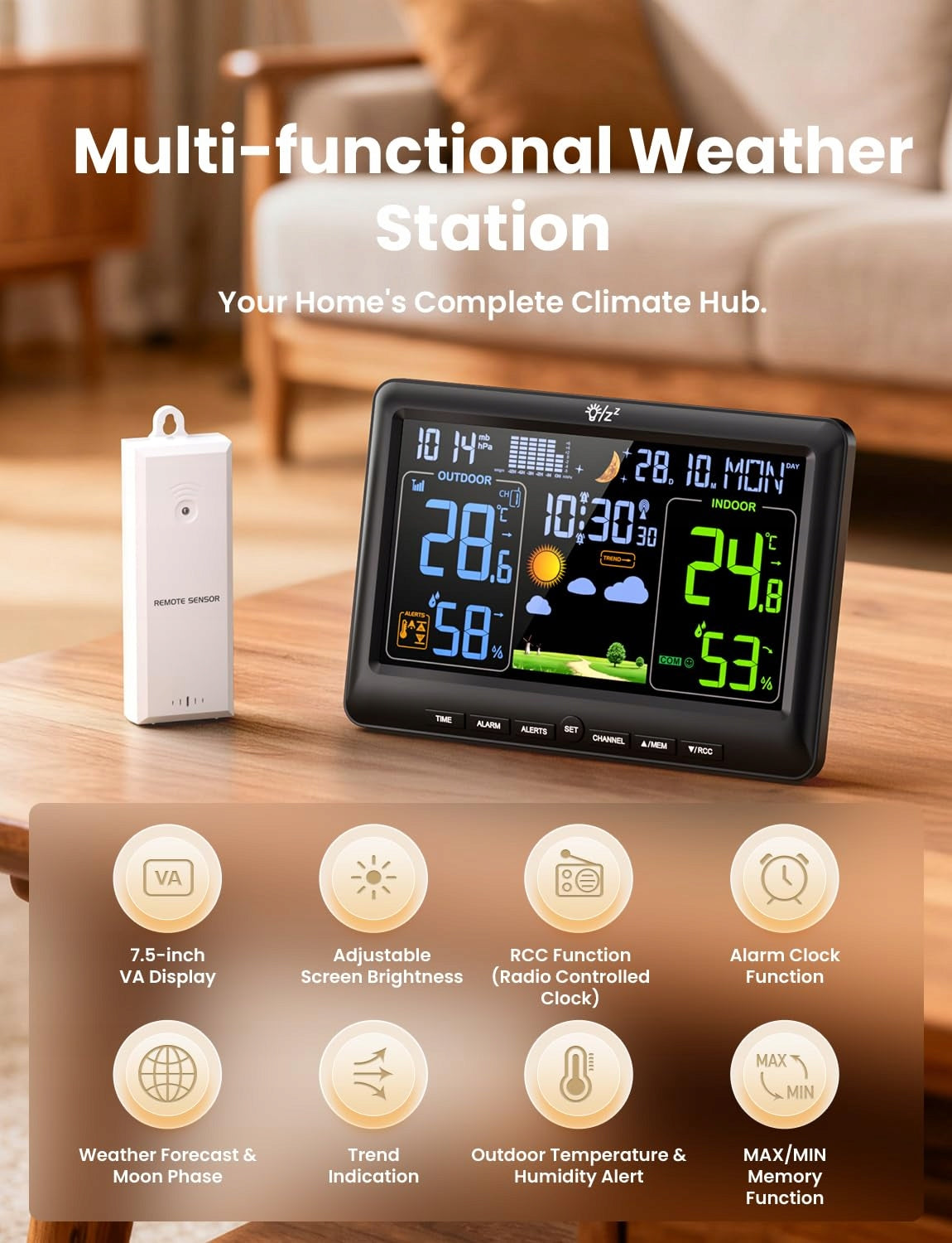 Weather Station Barometer Liorque Sensor Outdoor RCC Batteries Power Supply Brand no brand