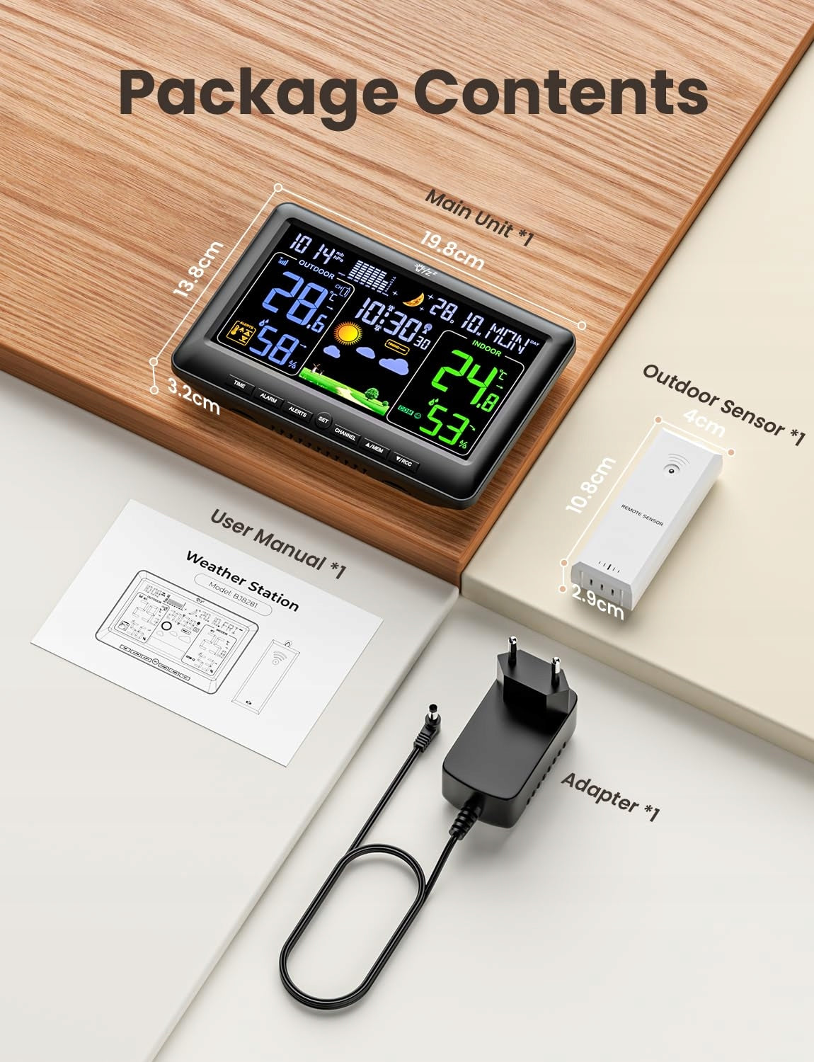 Weather Station Barometer Liorque Sensor Outdoor RCC Batteries Power Supply Manufacturer code GERHRD6324