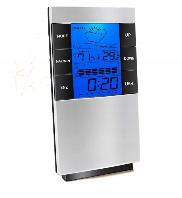 Weather Station Clock Thermometer Calendar Alarm Clock Backlight