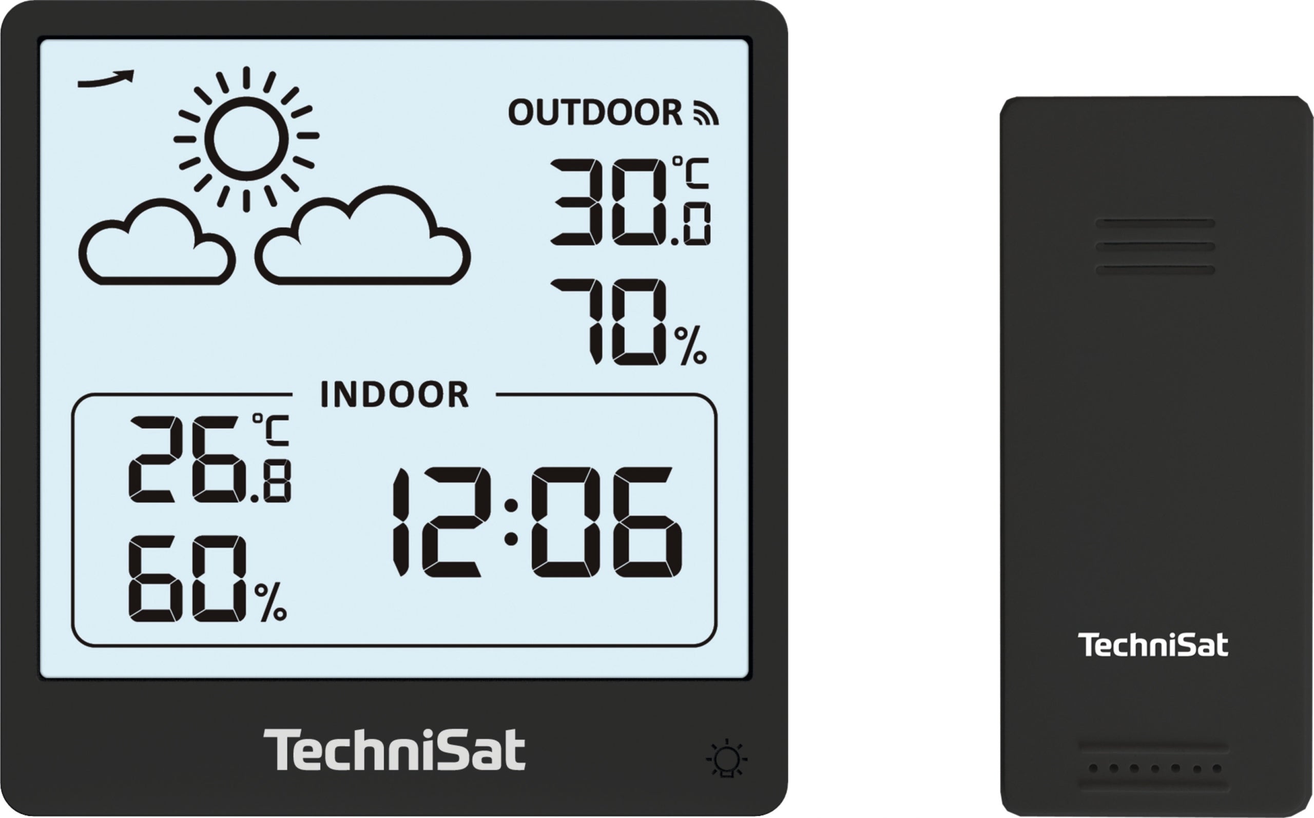 Weather Station Meteo + Sensor Outdoor Clock Temperature Display
